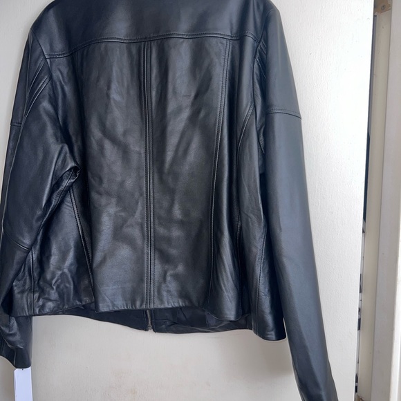 Wilsons Leather Black Motorcycle Jacket with Stand-Up Collar - Picture 2 of 8